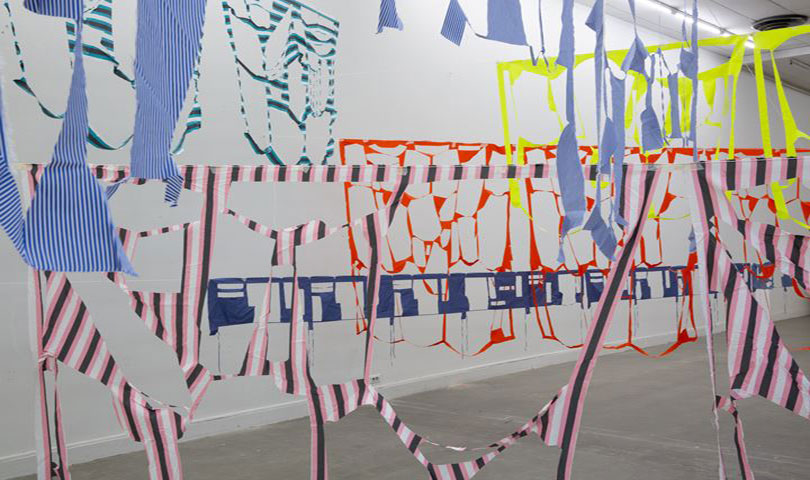 Marion Baruch, 〈Endless Going Trying To Say〉(2020). Textile offcuts. Courtesy the artist and Art Basel in Hong Kong Photo by Noah Stolz.