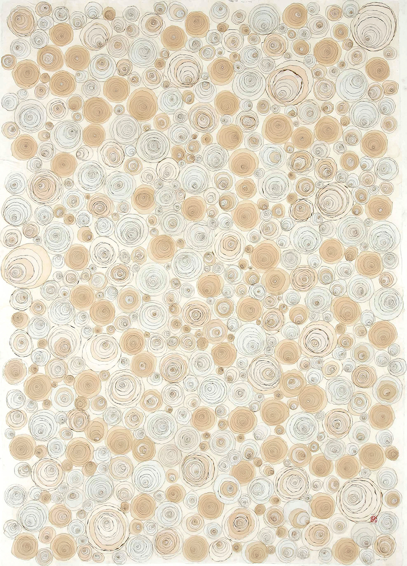 〈Fullness on Fullness〉, 2006. Mixed media on Hanji, 195 × 139 cm