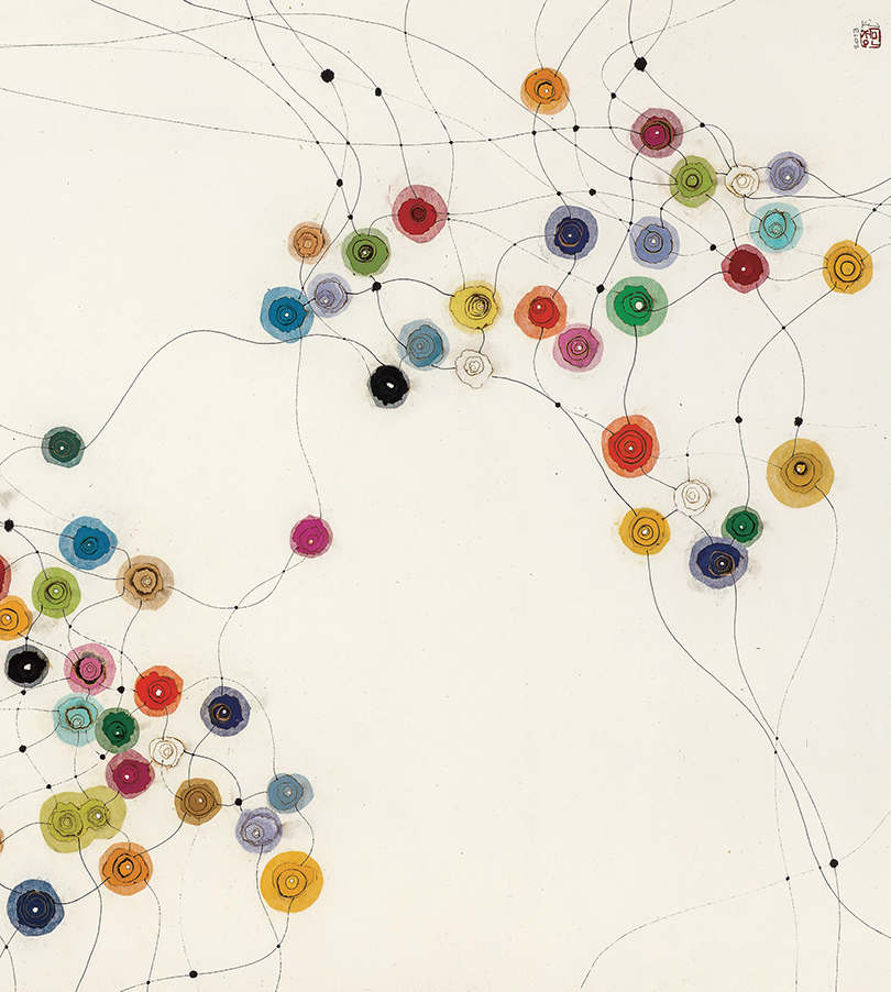 〈Predestination〉, 2013. Mixed media on Hanji, 74 × 115 cm (partial)