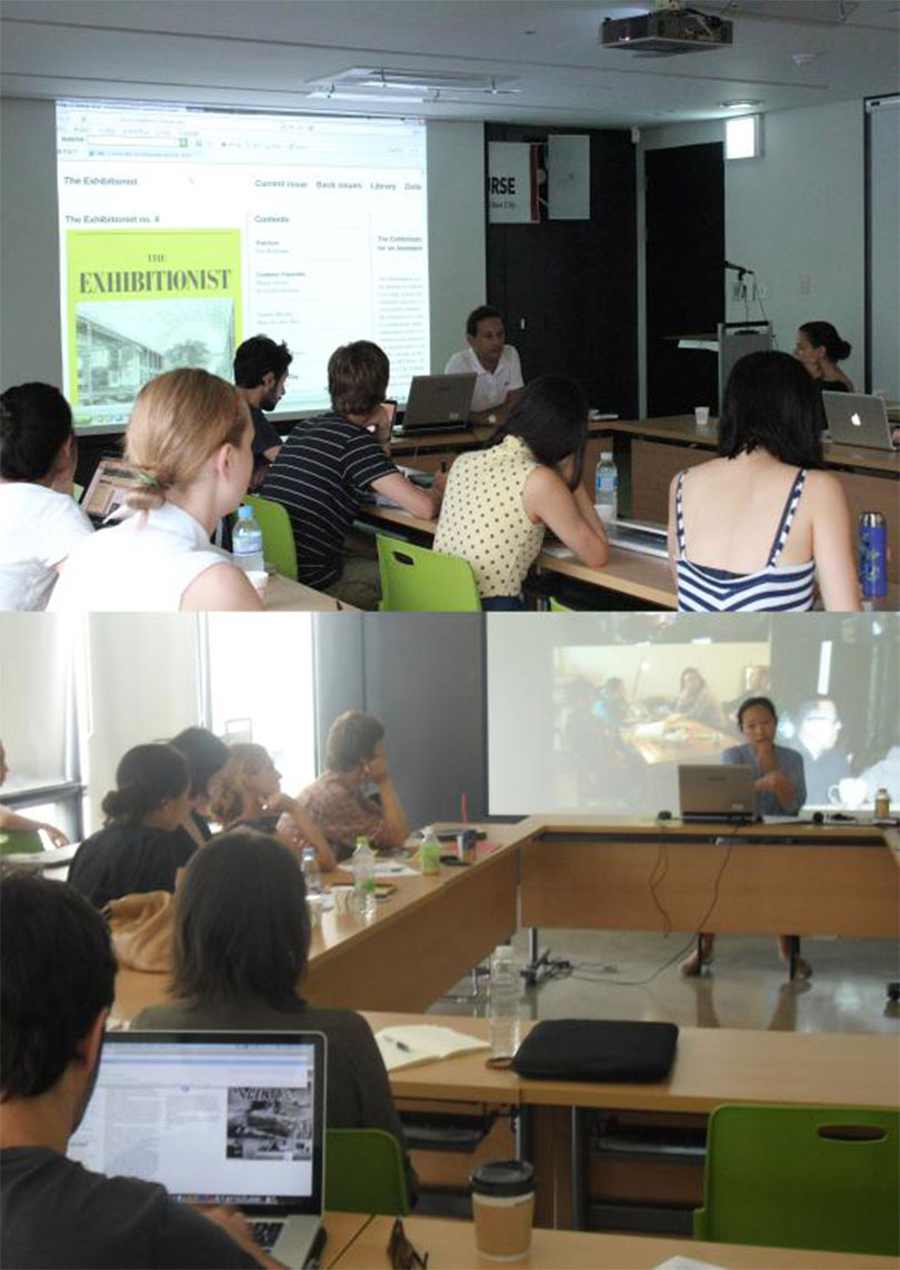 옌스 호프만(Wattis Institute for Contemporary Arts, 디렉터)과 캐롤 잉화 루(2012 광주비엔날레 공동예술감독)