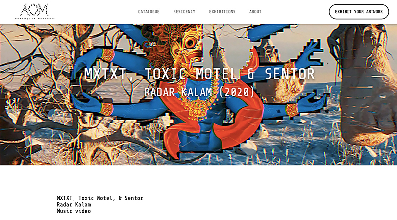 Website overview of <Anthology of Metaverses 1.0>. Image courtesy of MYTXT and Anthology of Metaverses anthologyofmetaverses.com. 퍼블릭아트 이미지 제공.