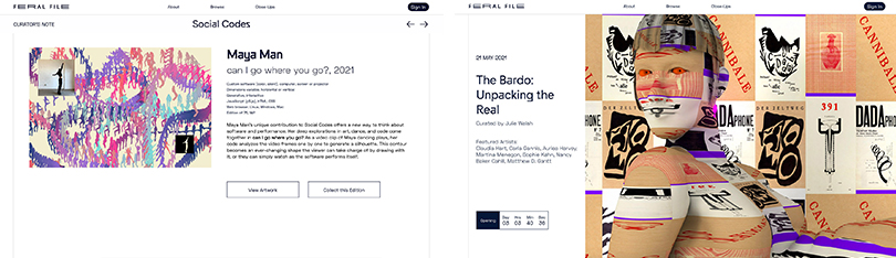 페럴 파일( Feral File) 스크린샷 feralfile.com/exhibitions. 퍼블릭아트 이미지 제공.