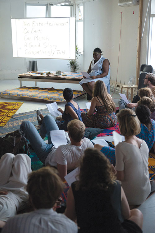 세페이그 안지아마, 〈Propositions #6: The Temporary Institute for the Contemporary on 30 June 2018 at BAK, basis voor actuele kunst, Utrecht〉, Photo: Tom Janssen