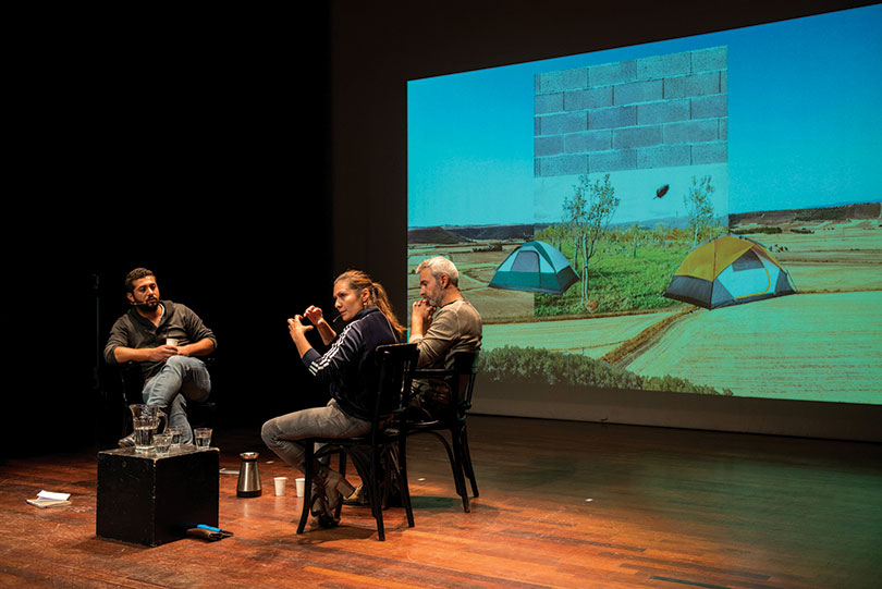 아이샥 알-바르바레이 & 디에고 세가토, 〈Propositions #1: What We Mean on 7 October 2017 at BAK, basis voor actuele kunst, Utrecht〉 (Campus in Camps) with Pelin Tan, Photo: Tom Janssen