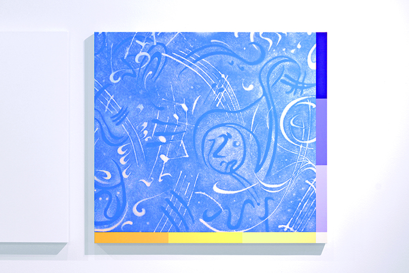 〈플라잉 시트〉, 리넨에 아크릴릭, 94×104cm, 2019. 이미지 인천아트플랫폼 제공.