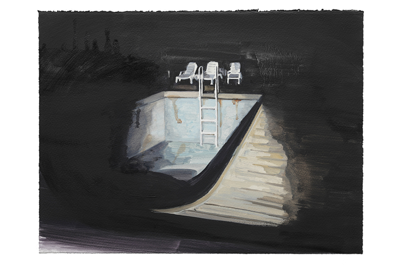 After Holiday, 2012, oil on paper, 28×38 cm