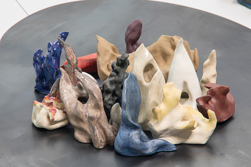 Empathic Gestures, 2020, Handmade ceramic, 19 ceramic sculptures in diﬀerent sizes.