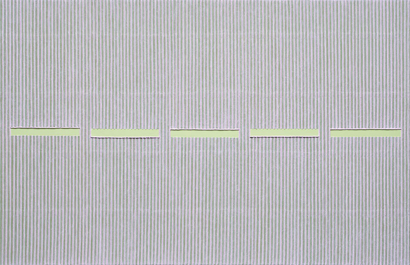 Park Seo-Bo, 〈Ecriture No. 111024〉, 2011. Mixed media with Korean hanji paper on canvas, 130 x 200 cm. ⓒthe artist ⓒKukje Gallery