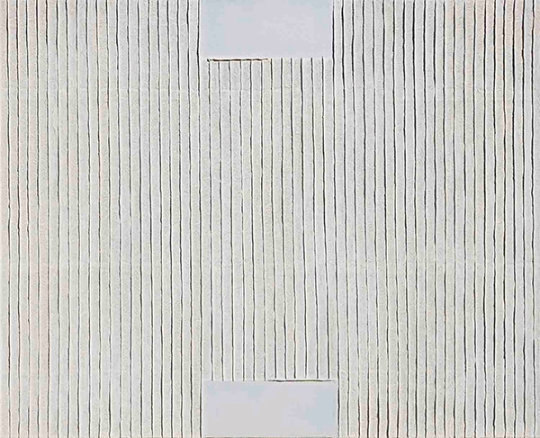 Park Seo-Bo, 〈Ecriture No. 010108〉, 2001. Mixed media and Korean hanji paper on canvas, 73 x 91 cm. ⓒthe artist ⓒKukje Gallery