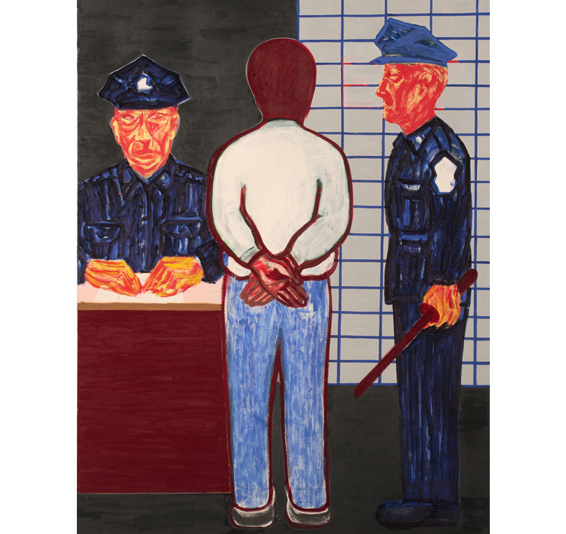 서용선, <체포된 남자>, 2003, 캔버스에 유채, 250x200츠 사진제공 부산비엔날레 조직위원회