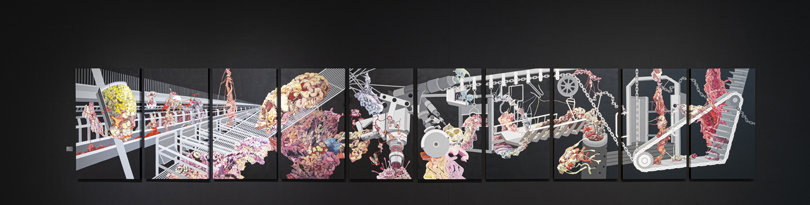 하민지 〈어디에도 속하지 않게 되었다〉 캔버스에 아크릴 각 193.9×112.1cm(10점) 2020 사진제공 아트인컬처